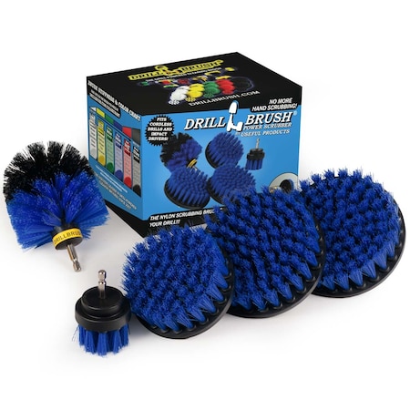 Drill Brush Power Scrubber By Useful Products 7 in W 5 in L Brush, Blue B-S-5542O-QC-DB